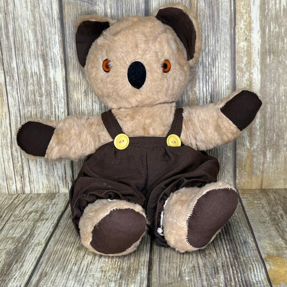VTG GUND Sani Foam Coverall‎ Koala Bear Stuffed Animal in Original Clothes